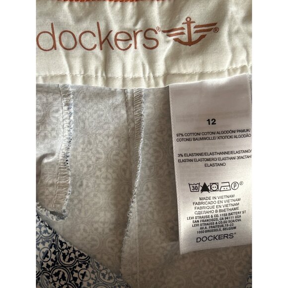 Dockers Blue & Black Plaid Print Capri’s, Size 12 - Picture 3 of 7